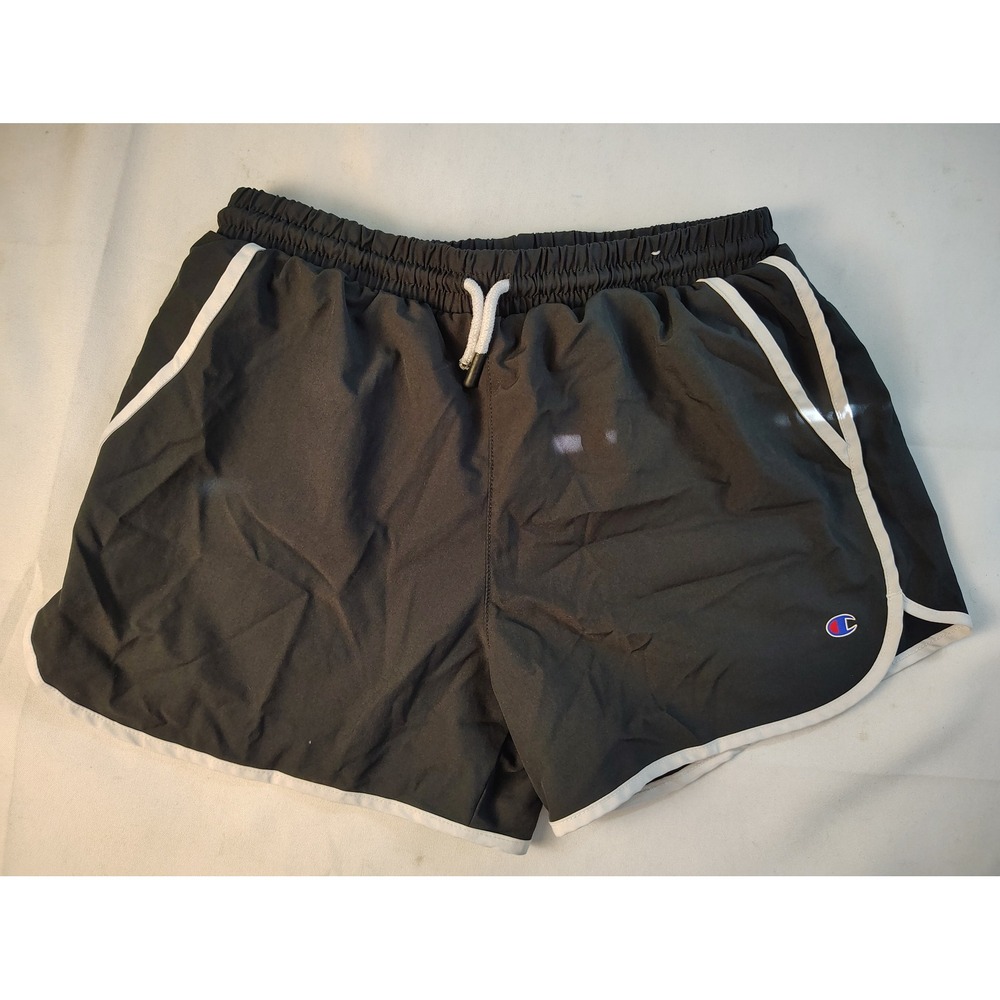 Champion Womens Black White Contrast Trim Athletic Dolphin Shorts XL 14/16
